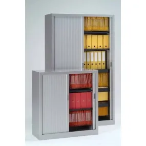 Armoire monobloc h100xl100xp43 cm 2 tab. Gris rideaux gris
