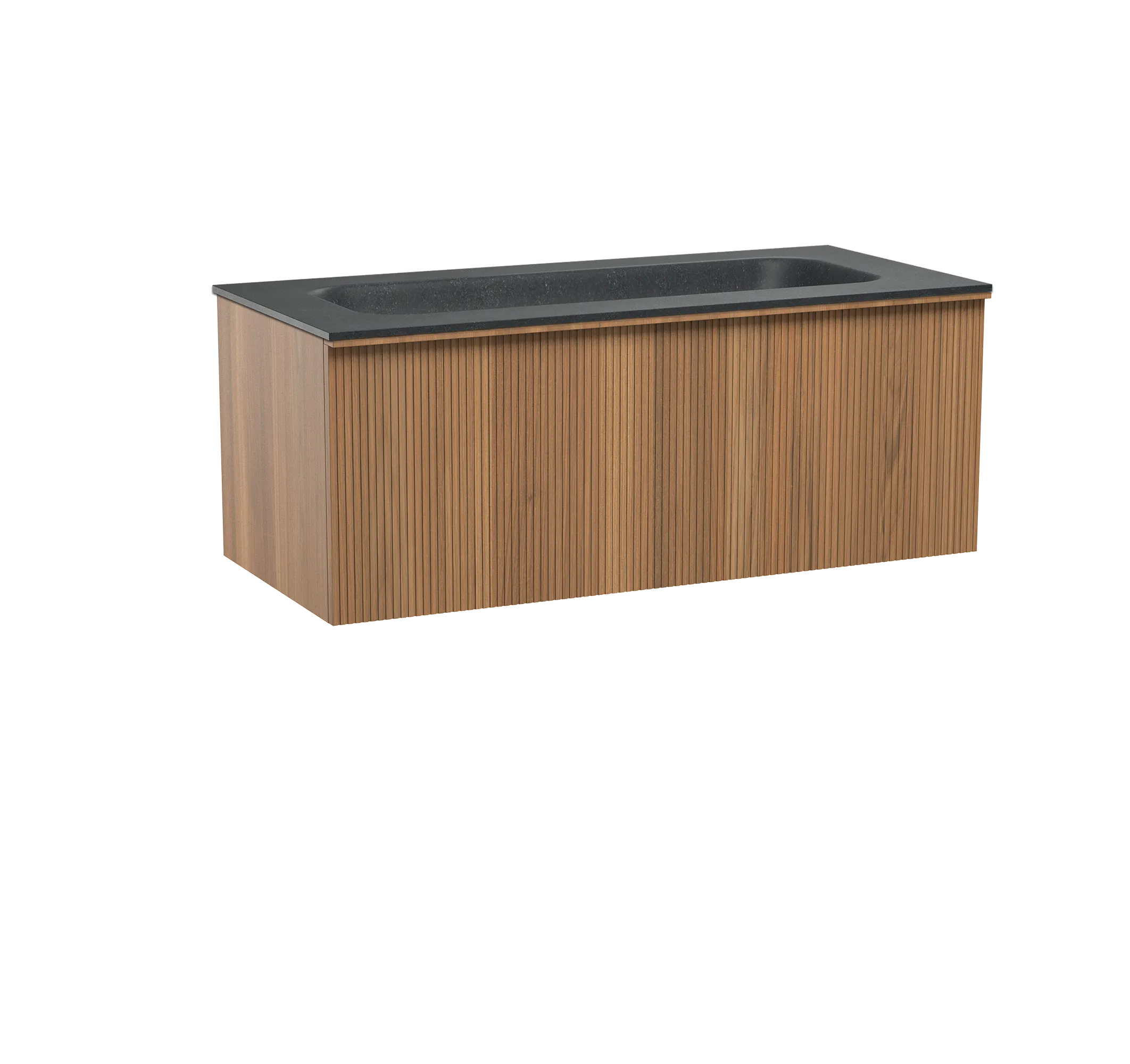 Balmani Forma meuble salle de bains suspendu 120 x 55 cm teck avec Tablo Arcato plan simple pour 2 trous de robinet en granit no