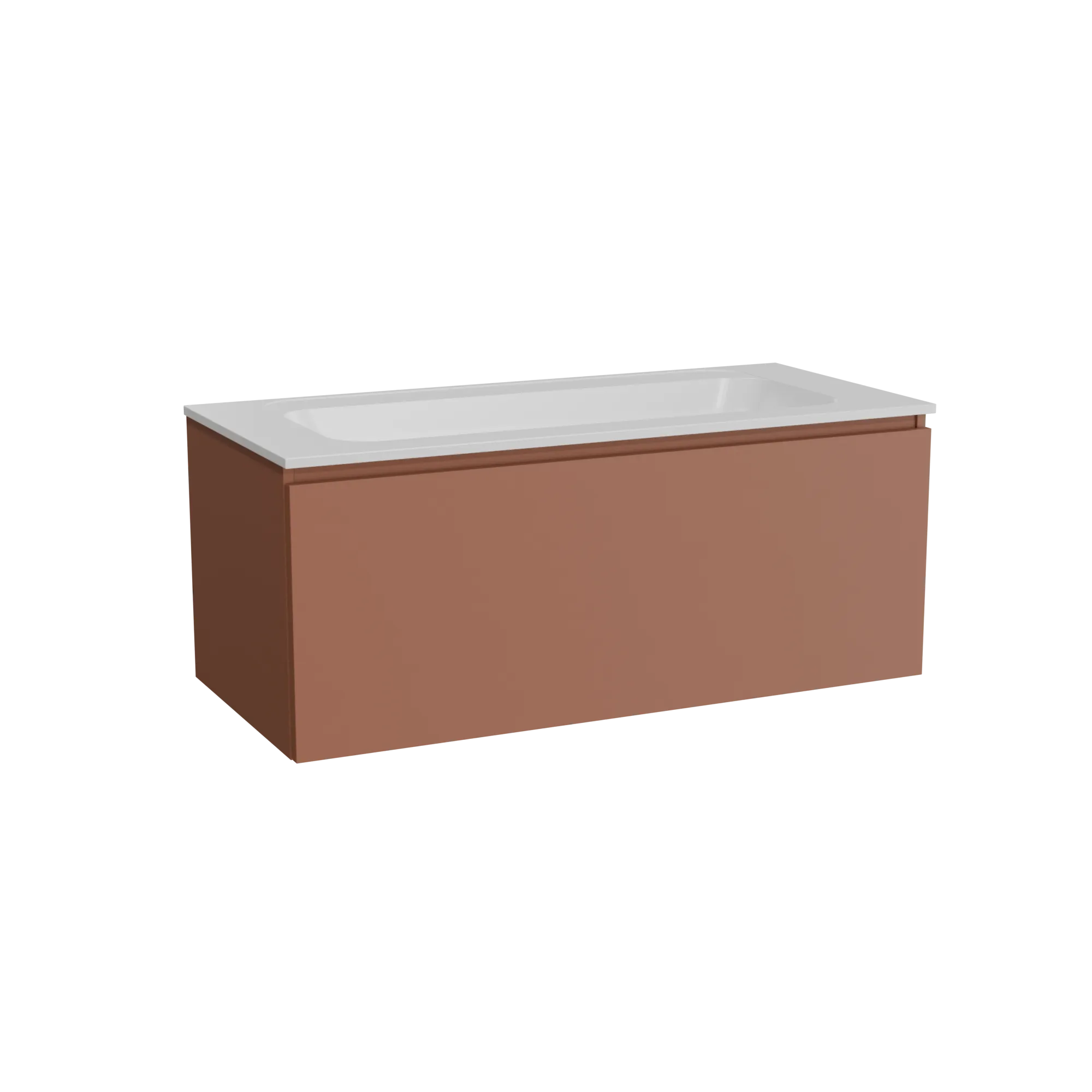Balmani Sfera meuble salle de bains suspendu 120 x 55 cm cotto avec Tablo Strada plan simple en marbre composite blanc mat