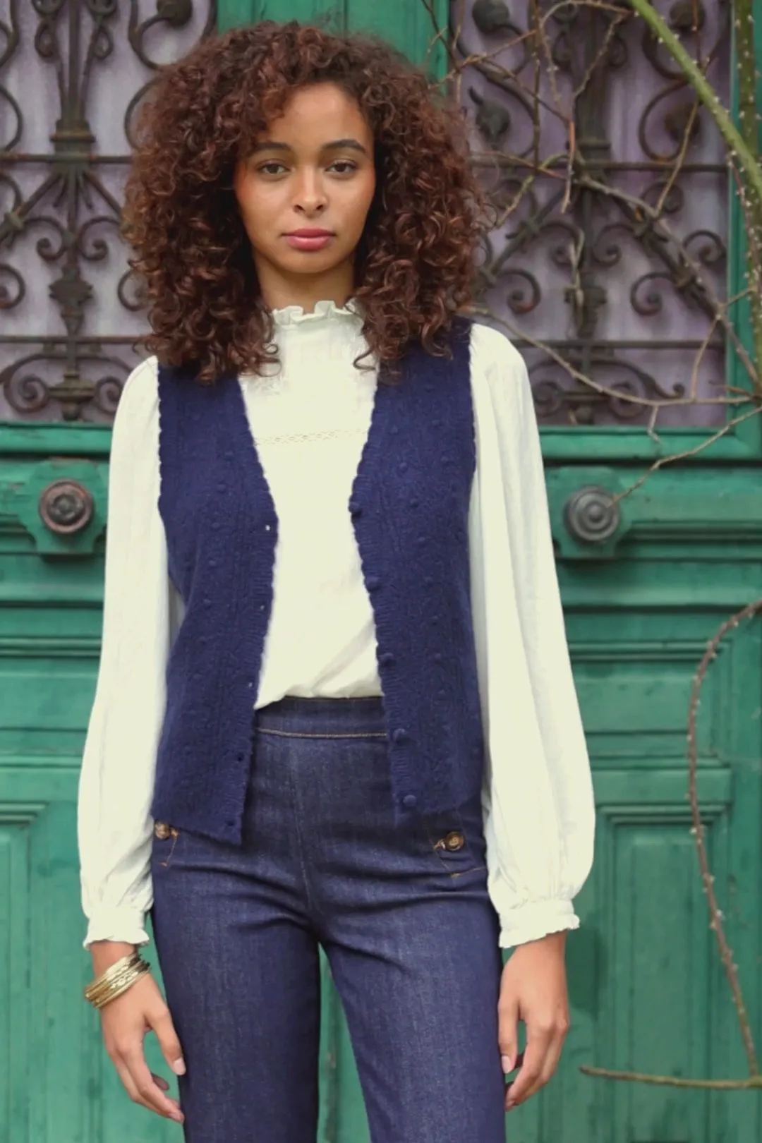 Blouse avec broderie blanc - Birsen