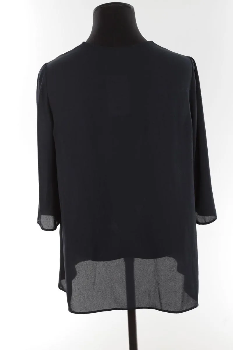 Blouse Claudie Pierlot marine. Matière principale synthétique. Taille 40.