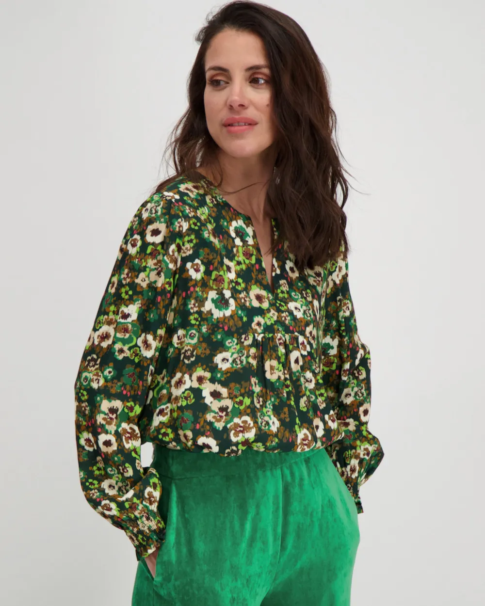 Blouse manches smockés