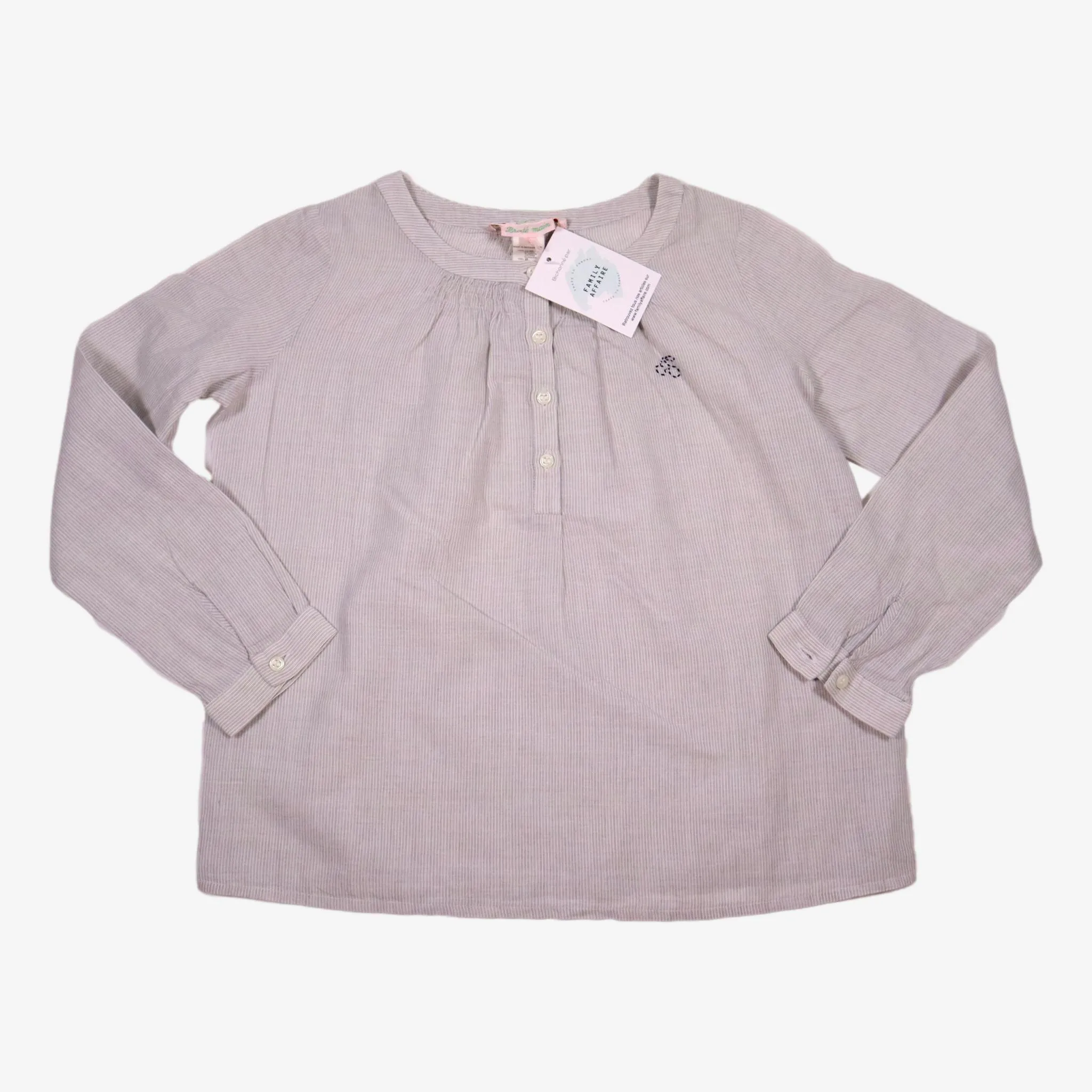 BONPOINT 8 ans Blouse à rayures brodée