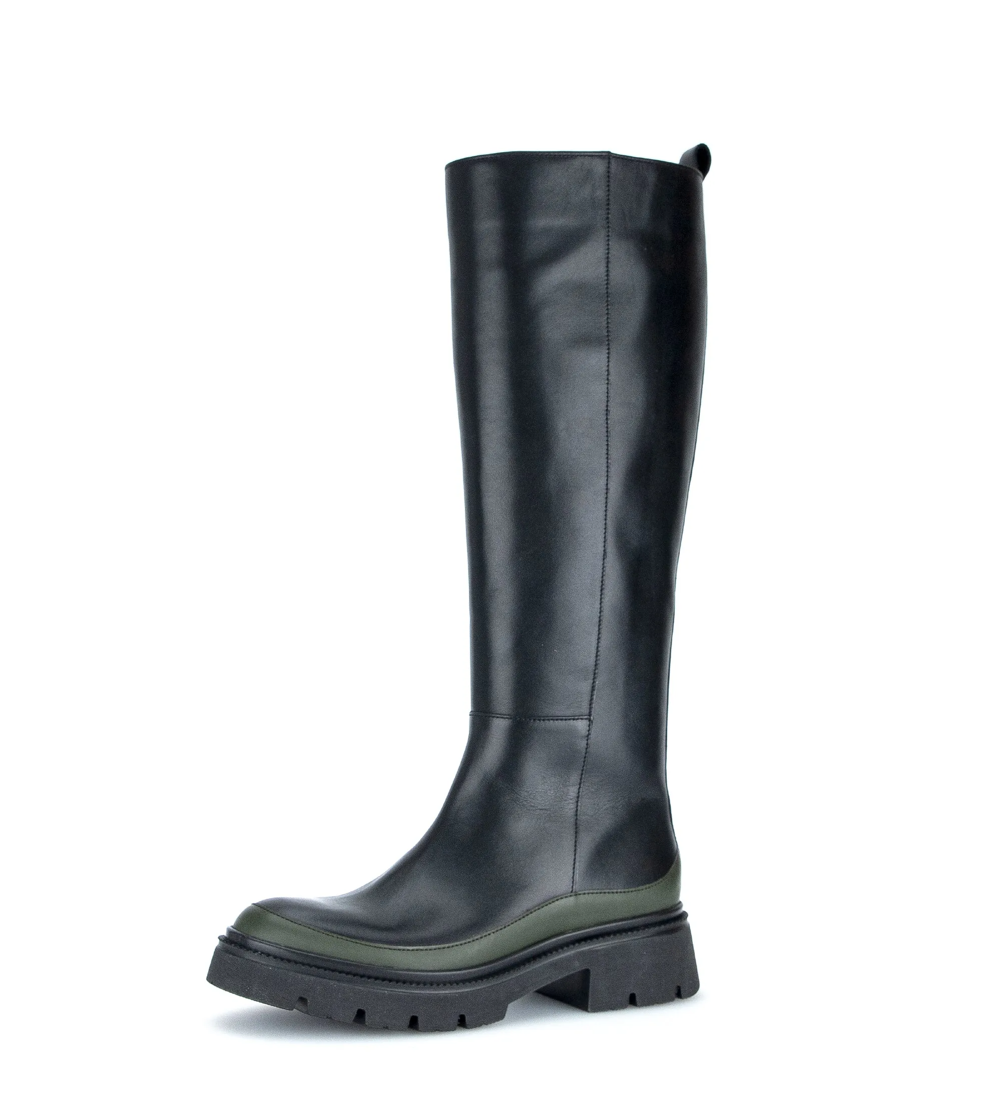 Bottes noires en cuir lisse