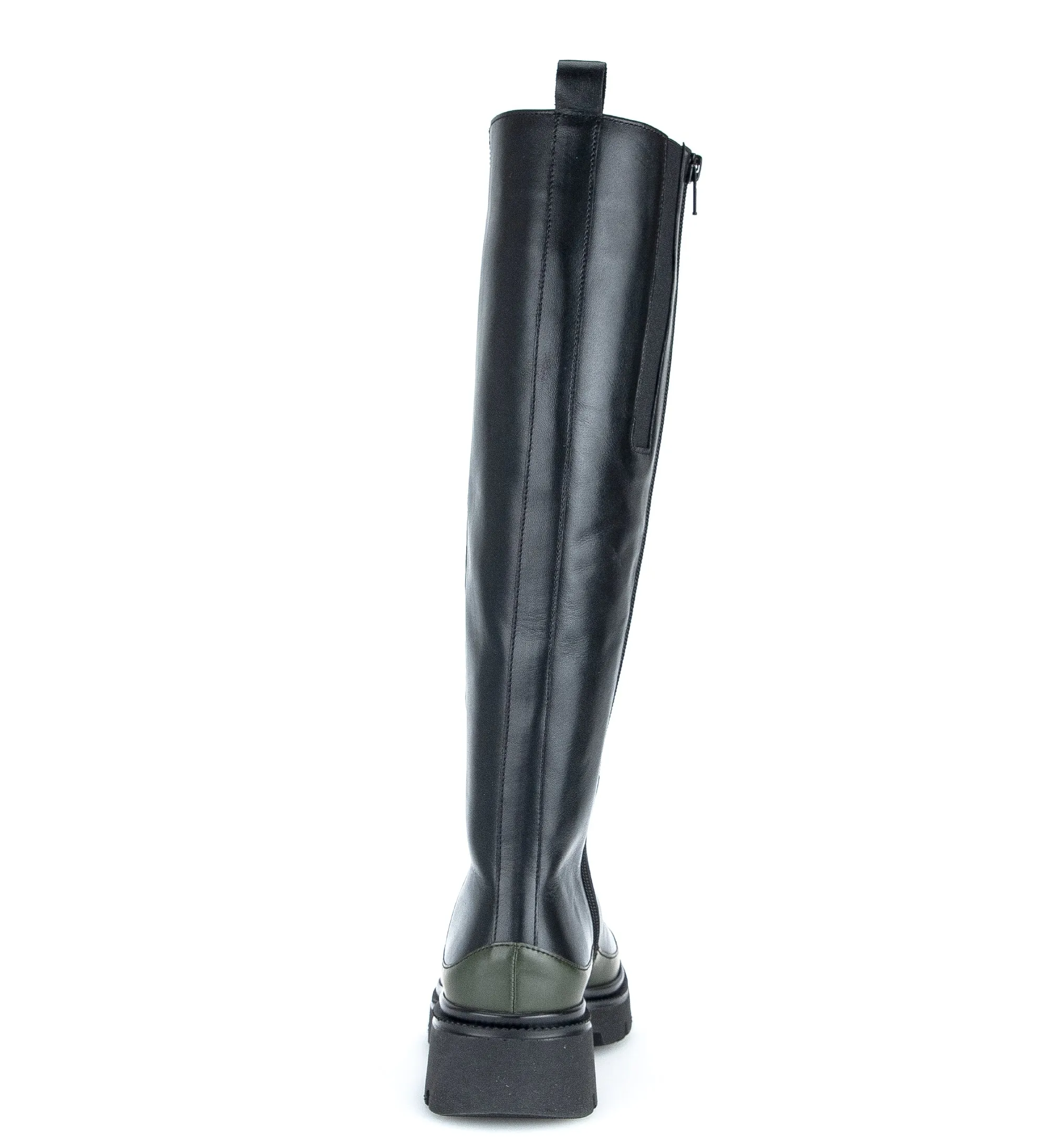 Bottes noires en cuir lisse