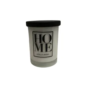 BOUGIE PARFUME BLANCHE HOME EN VERRE AVEC COUVER 600 G 8X10.5 CM 