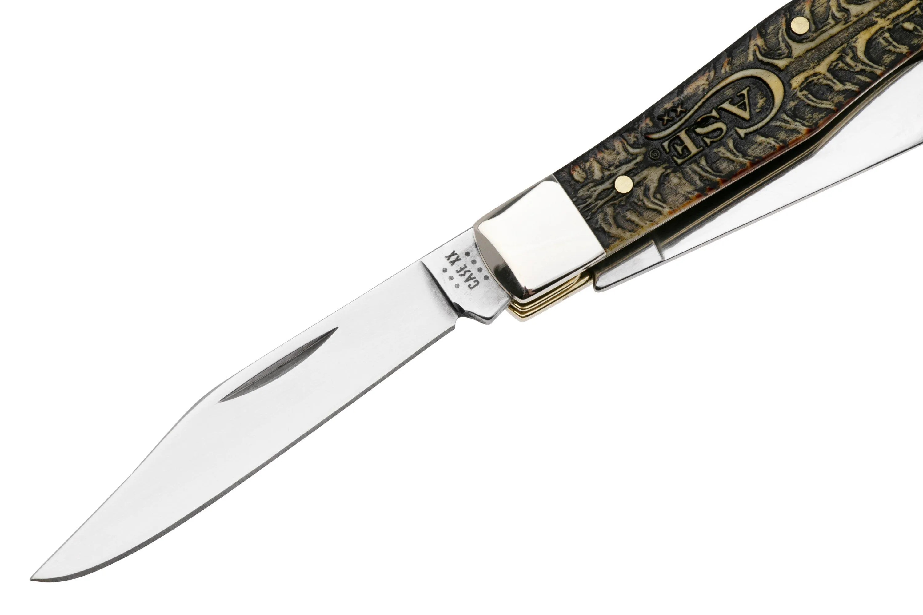 Case Medium Stockman 81801 Golden Pinecone Embellished Natural Bone 63032 SS couteau de poche