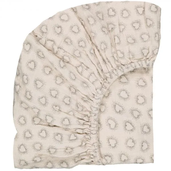 Drap housse 70x140 cm Olivia Dotted Heart Greige