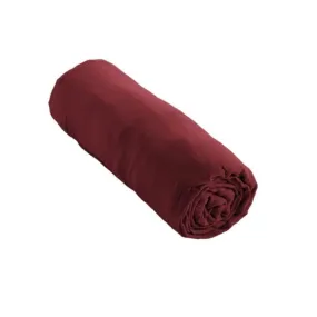 Drap housse Gaze de Coton 140 x 190 cm GAIA coloris Lie de vin