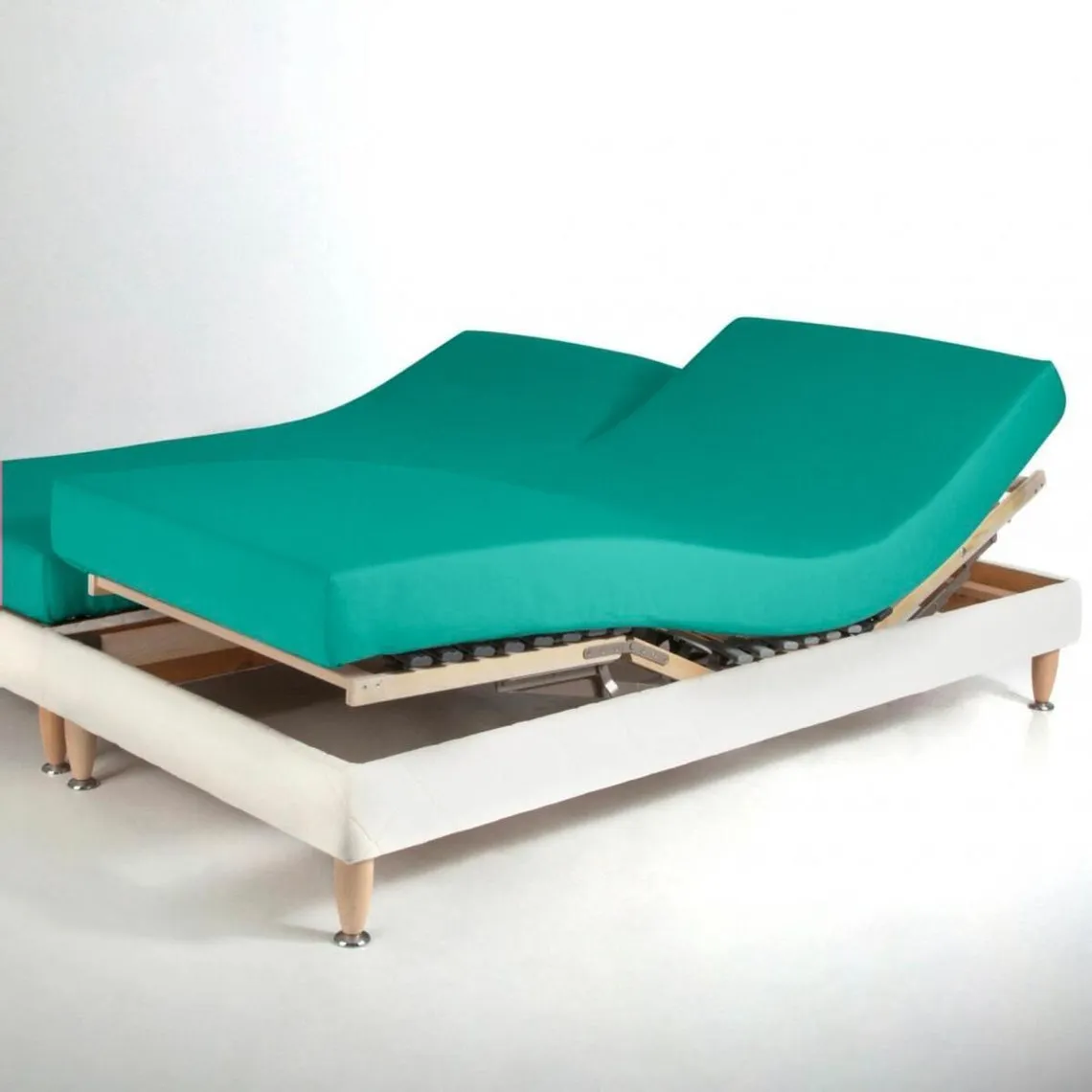 Drap-housse sommier articulé coton TERTIO® - Vert émeraude | 3 Suisses