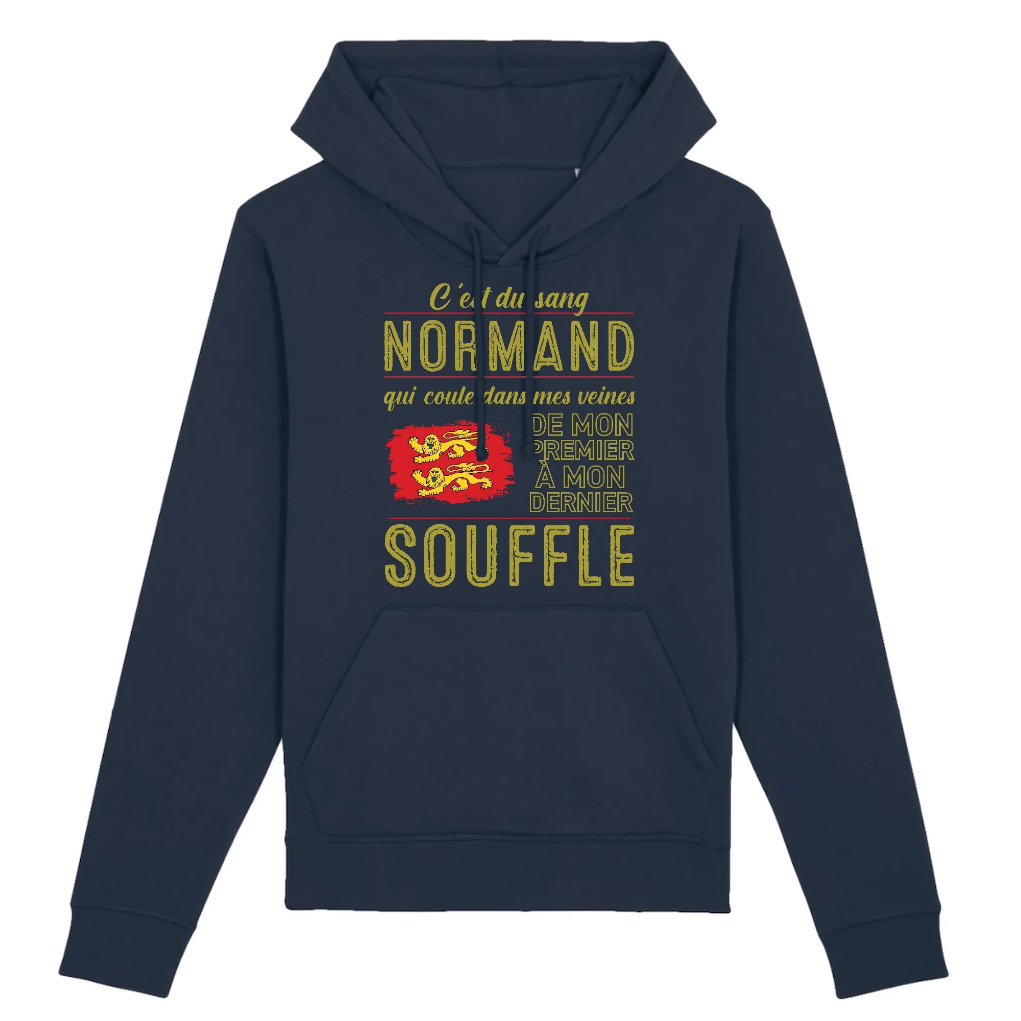 Du sang normand - Sweat à capuche coton bio - imprimé FR