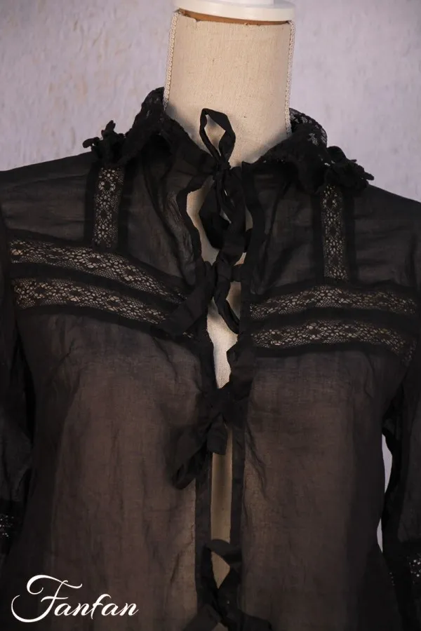 Ewa i Walla Blouse 44801 Organdie Vintage Black