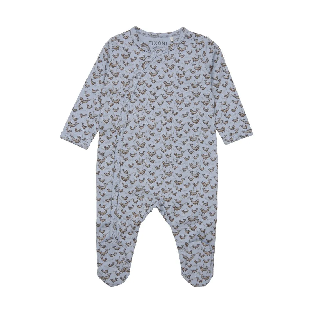Fixoni - Pyjama à zip bleu baleine