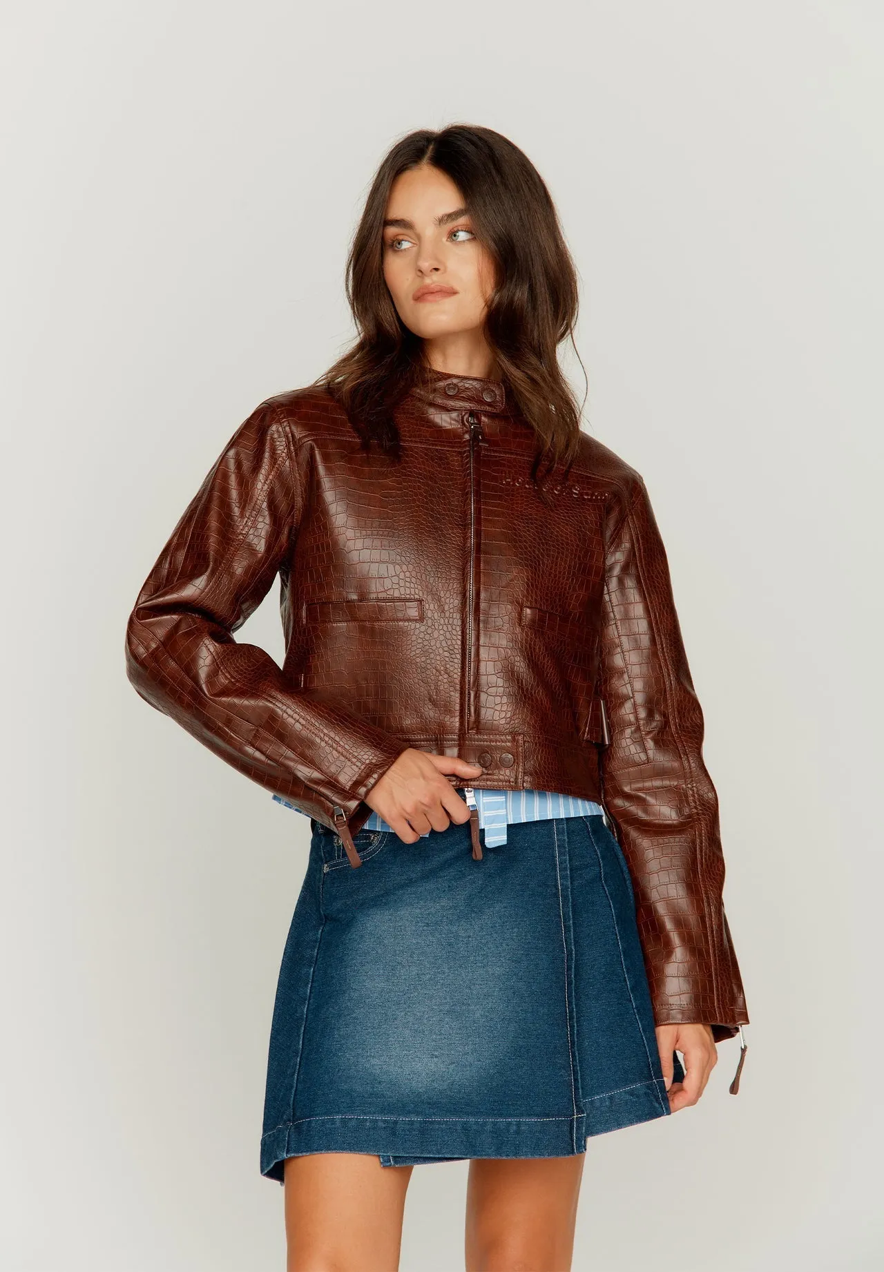 House Of Sunny - Take A Trip Mini Racer Jacket Chocolate