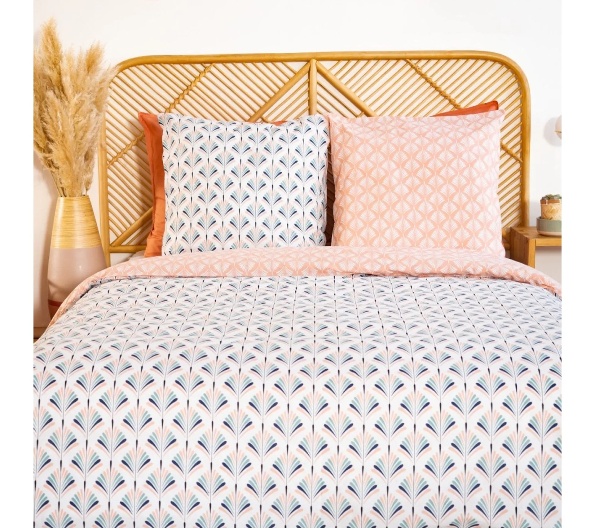 Housse De Couette 200x200 Volea + 2 Taies 100% Coton Adouci 57 Fils/cm2
