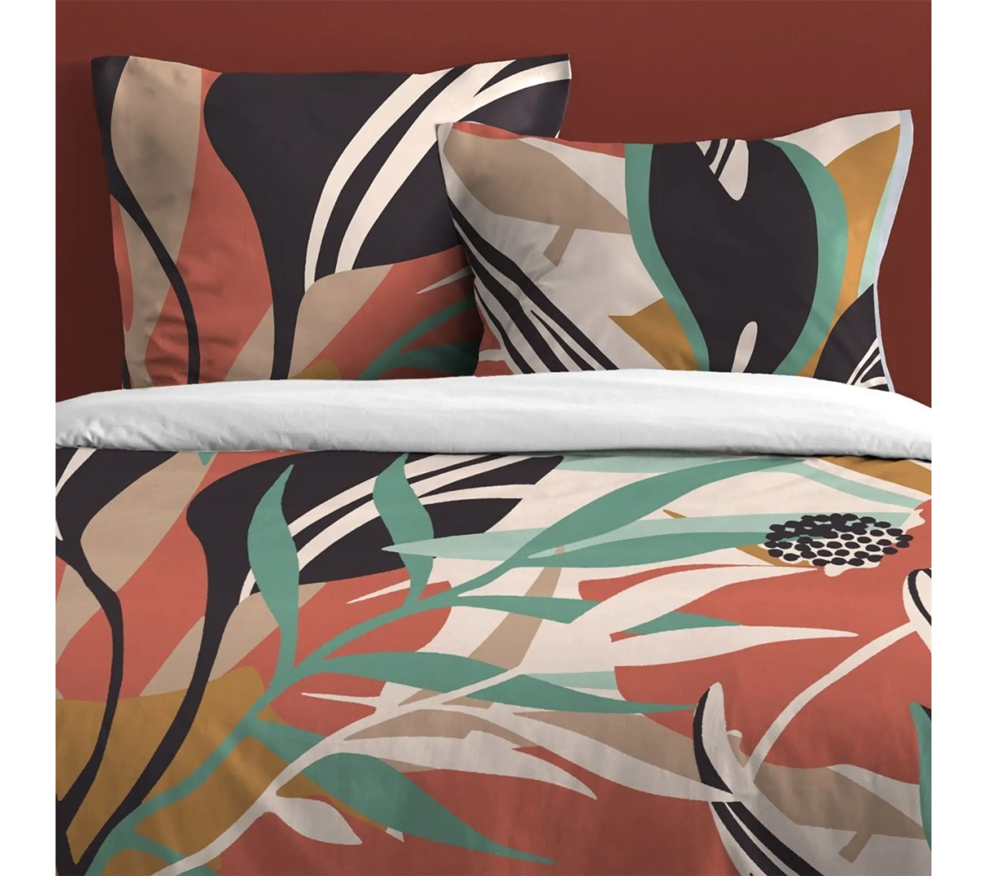 Housse De Couette 240x220 Halisker + 2 Taies Coton 57 Fils