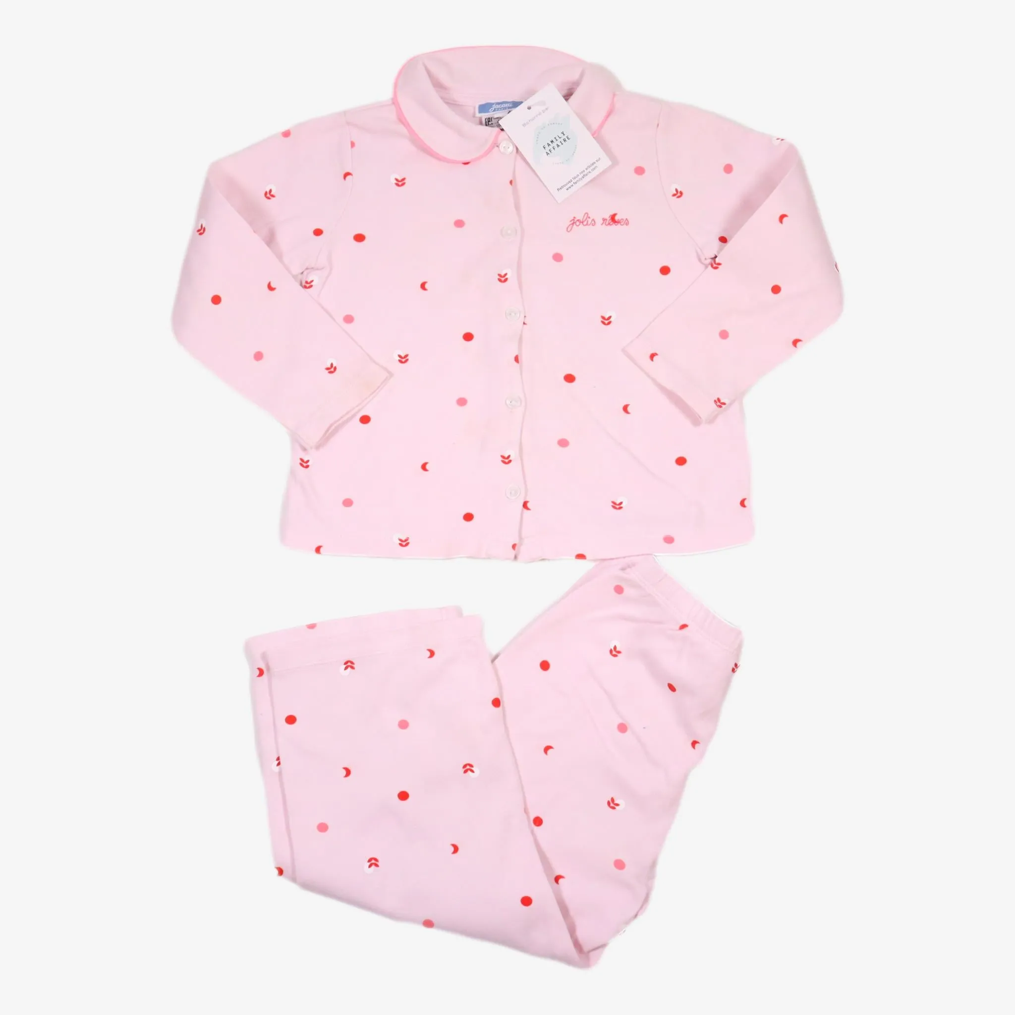 JACADI 4 ans pyjama rose pois Jolis rêves