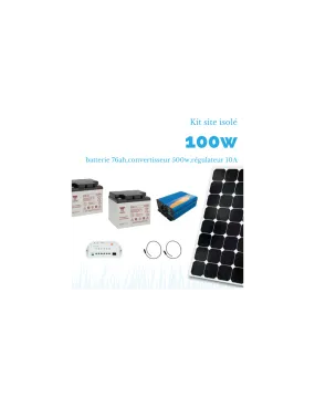 Kit solaire 100w , batterie 76 ah, 600w-