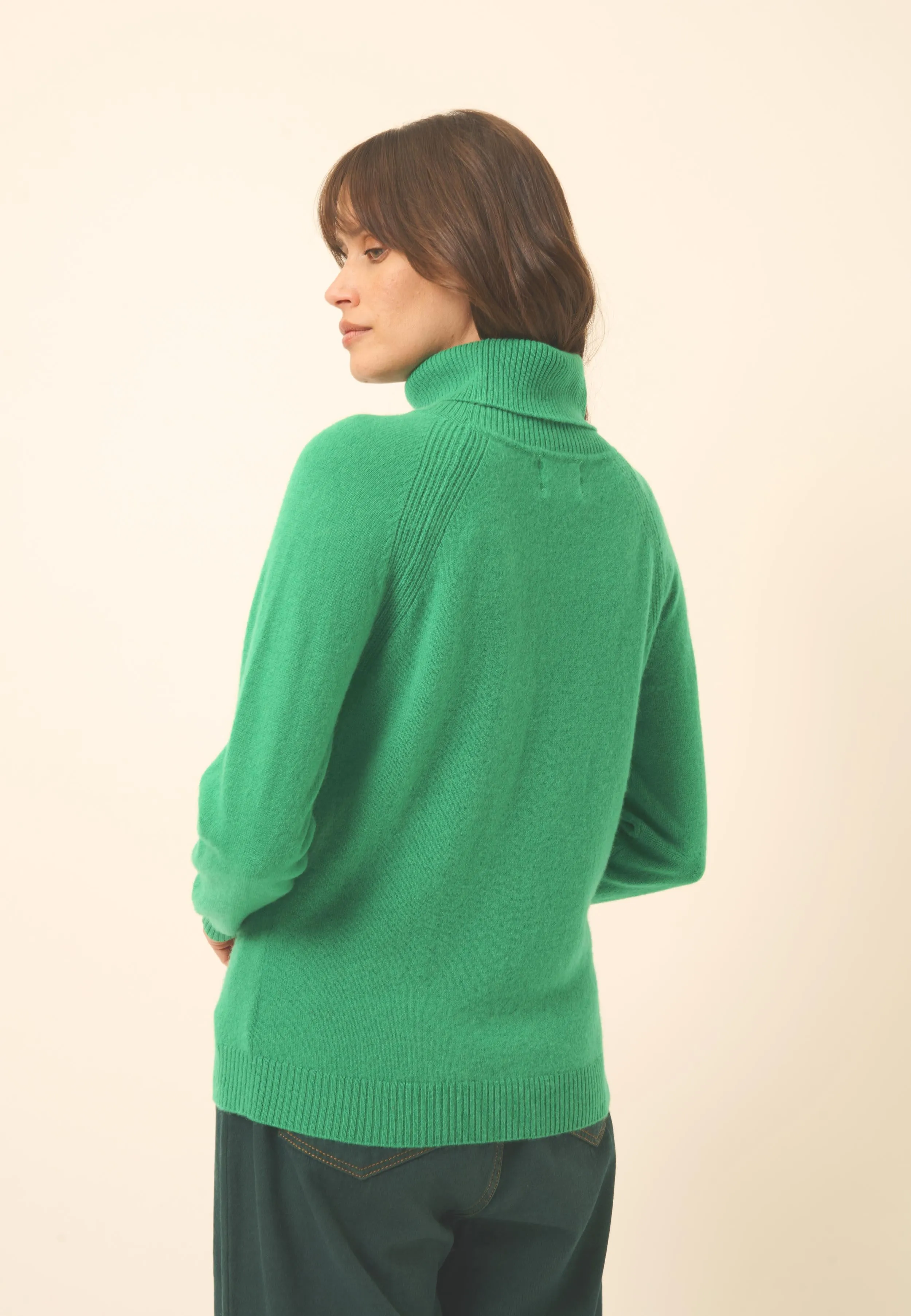 LILLY pull col roulé menthe