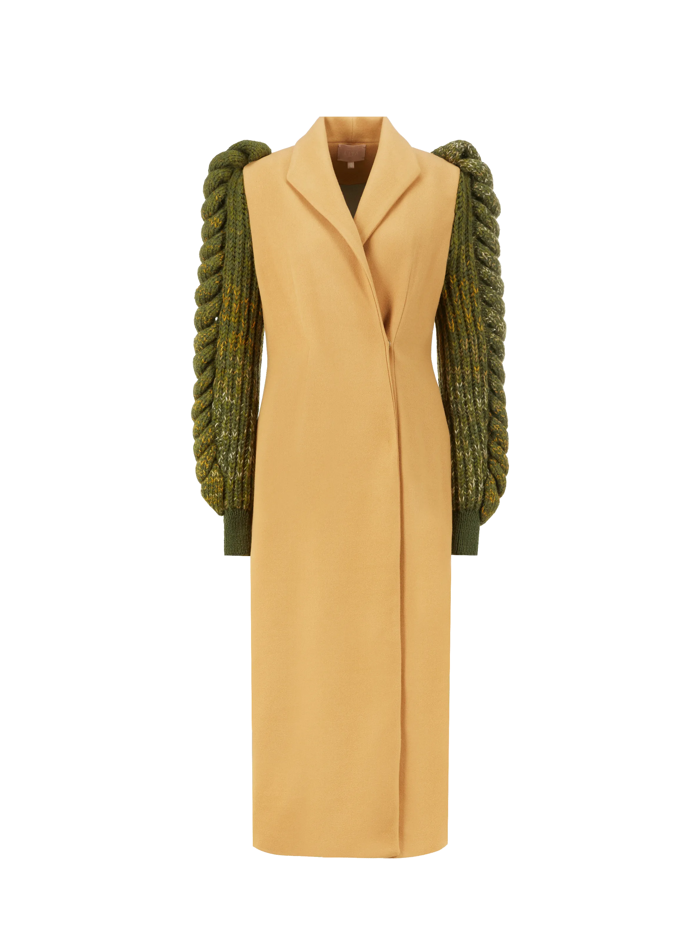 LIYA  Manteau en laine et tricot - Marron
