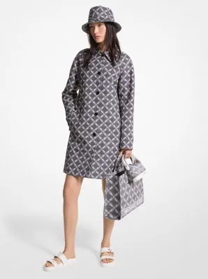 Manteau balmacaan en jacquard à logo Empire