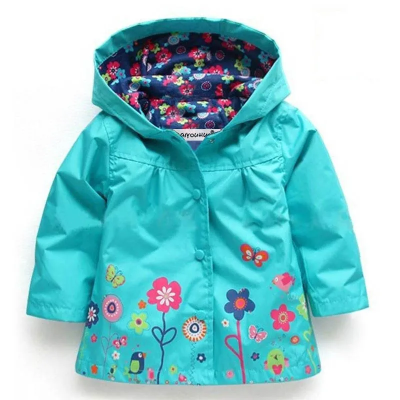 Manteau Jacket Coupe vent imperméable Fleuries