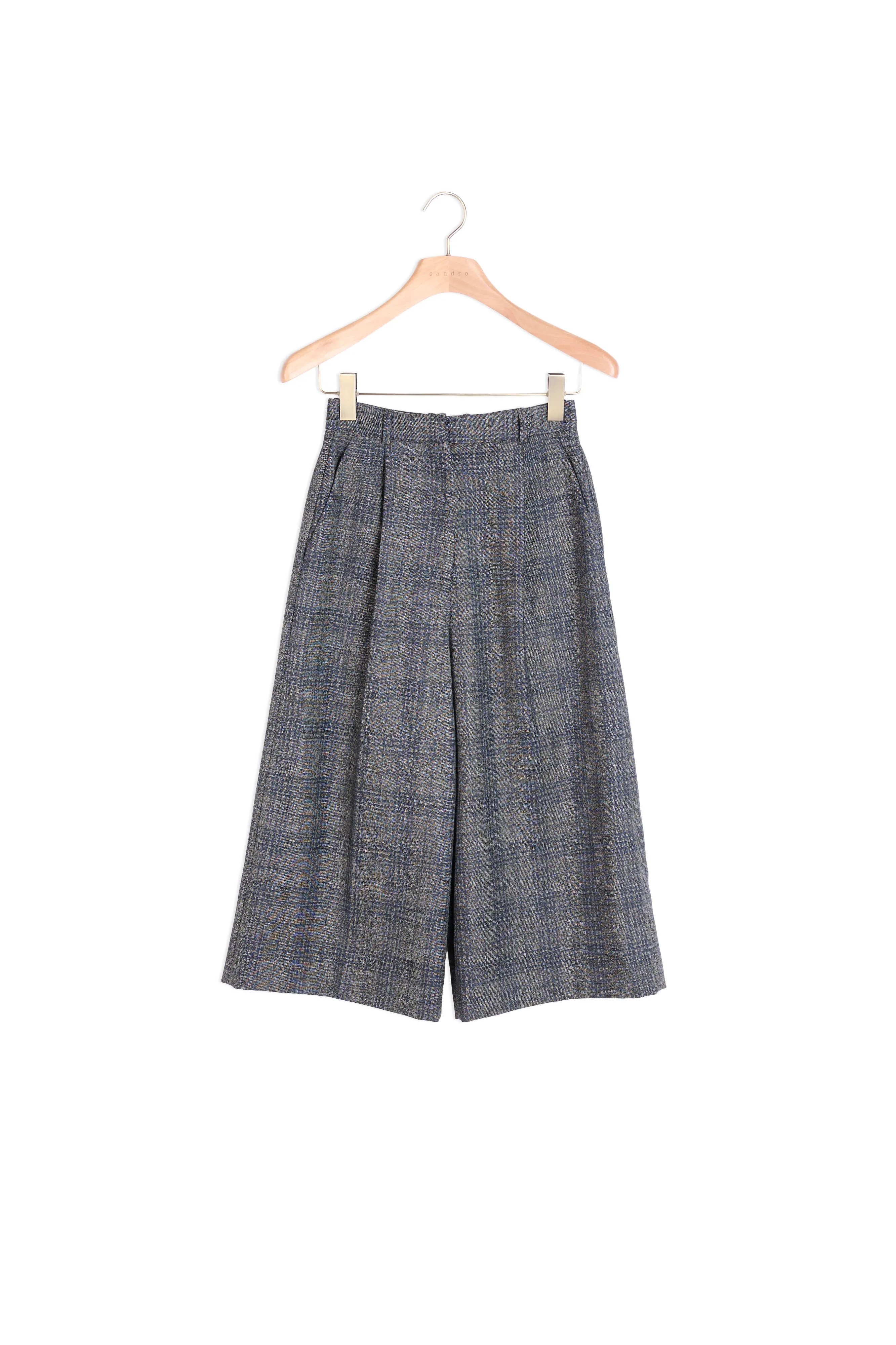 Pantalon large 7/8ème à carreaux