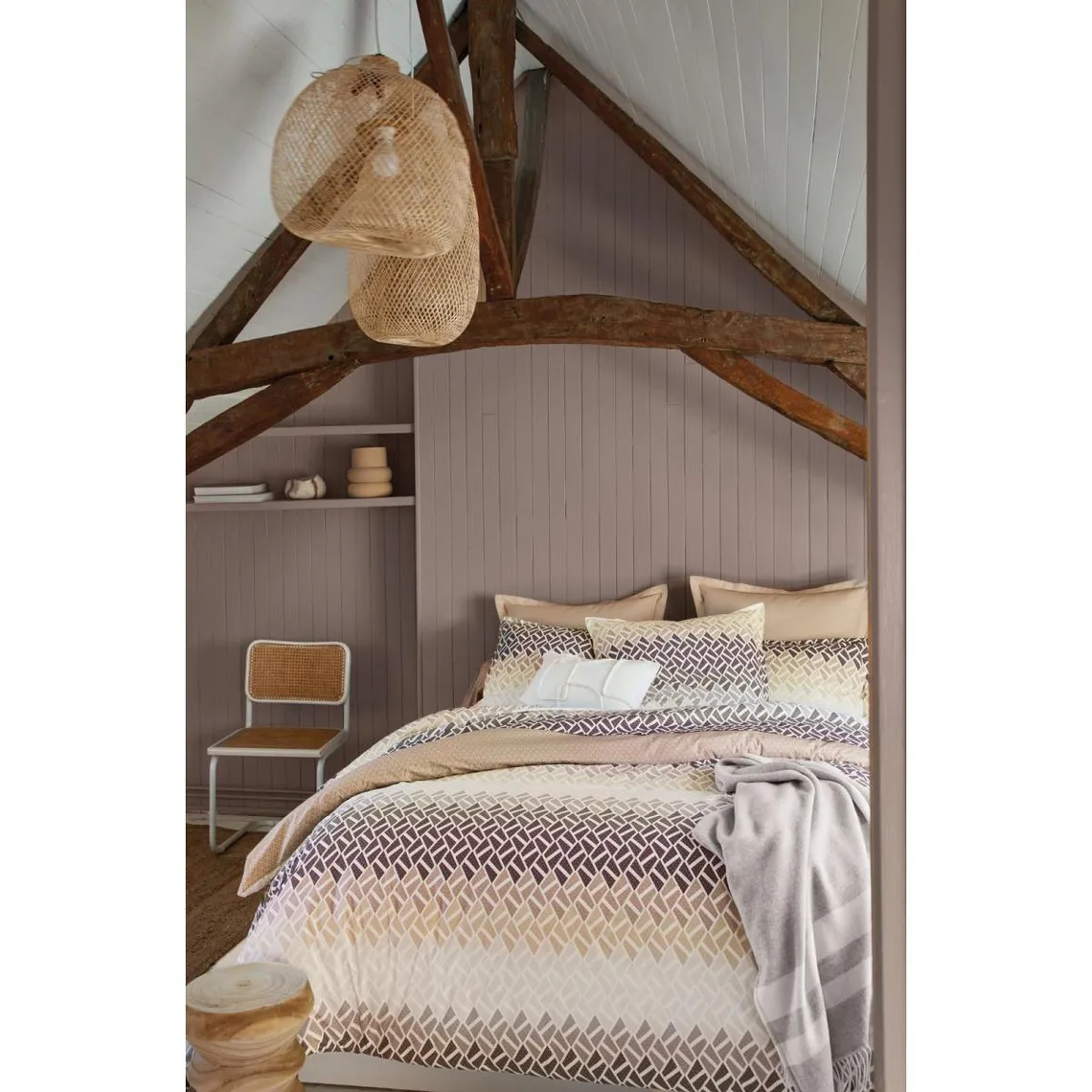 Parure Drap, 2 Taies d'Oreiller et Drap Housse Grenat  | 3 Suisses
