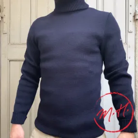 Pull col roulé marin 100% laine