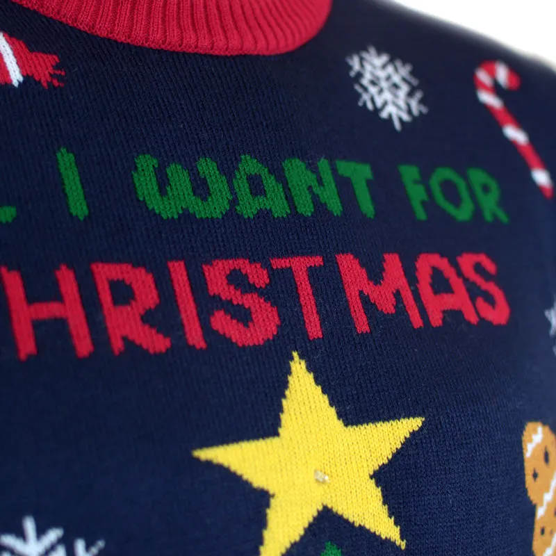 Pull de Nol pour Couple Lumineux LED Christmas Food