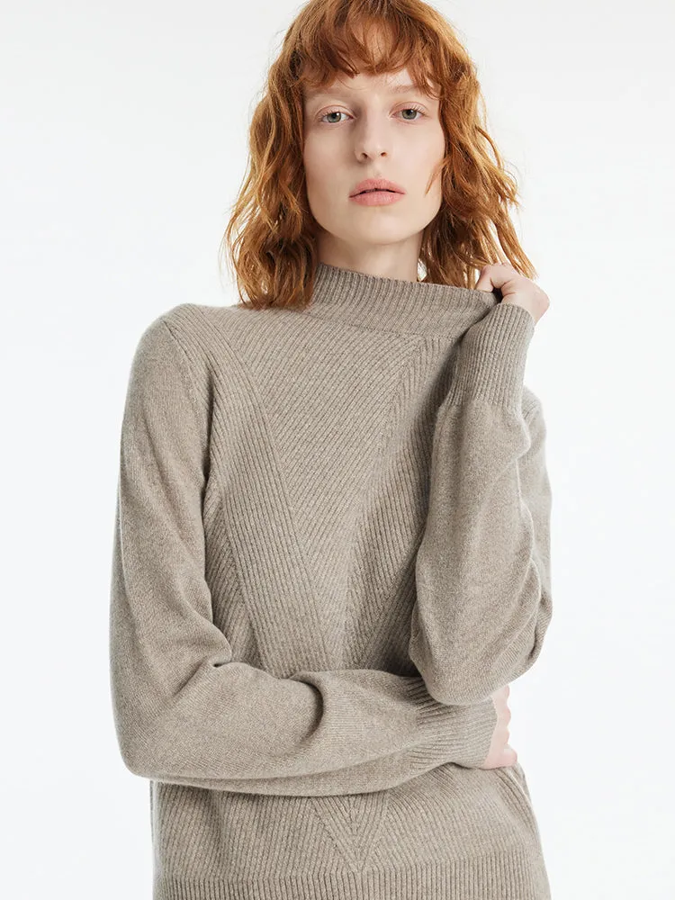 Pull en cachemire à col montant pour femme