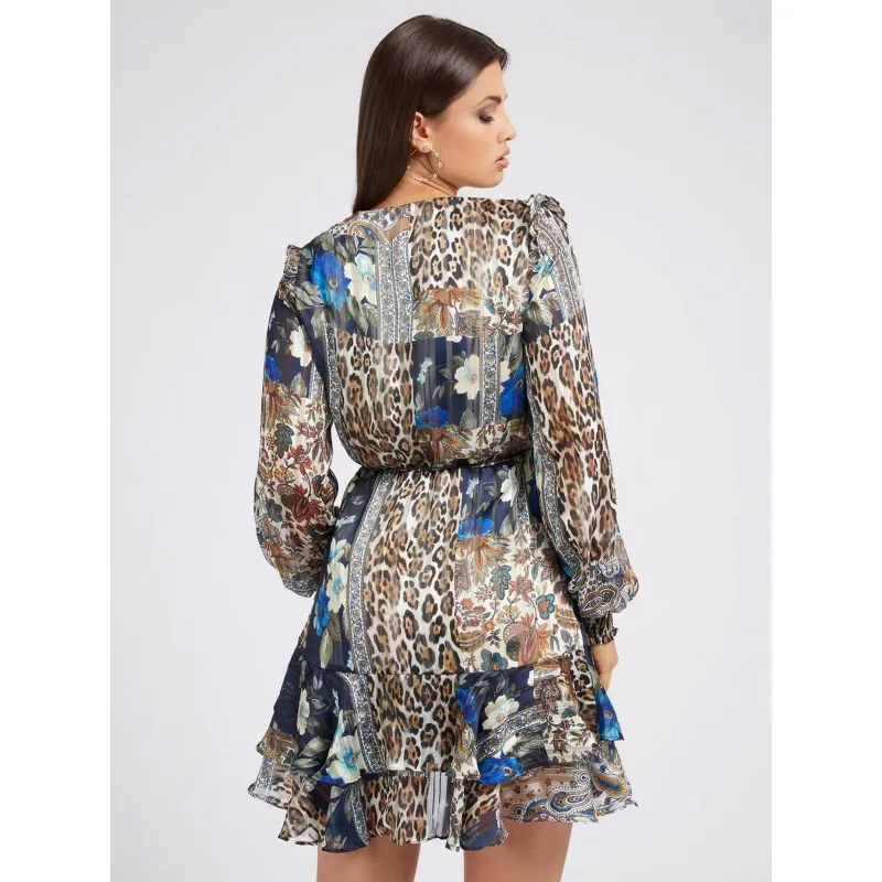 Robe elea patchwork multicolore femme - Guess | wimod