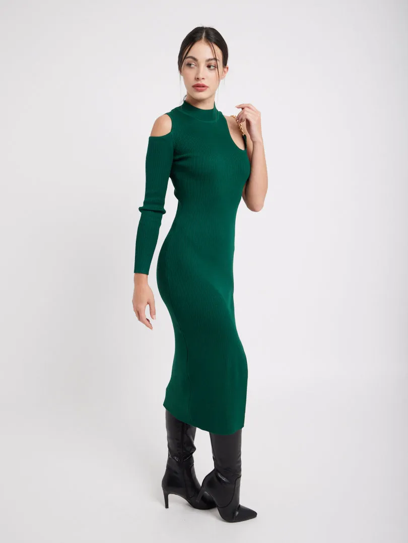 Robe en maille asymétrique