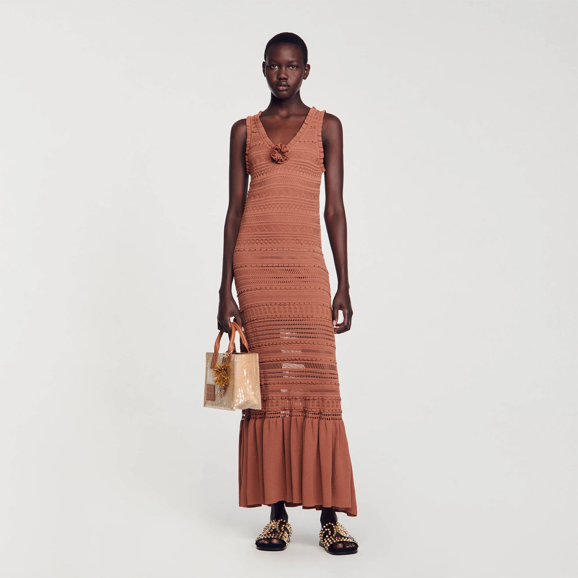 Robe longue en maille