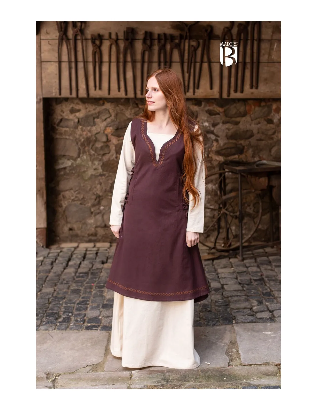 Robe médiévale Lannion, marron ⚔️ Boutique Épées