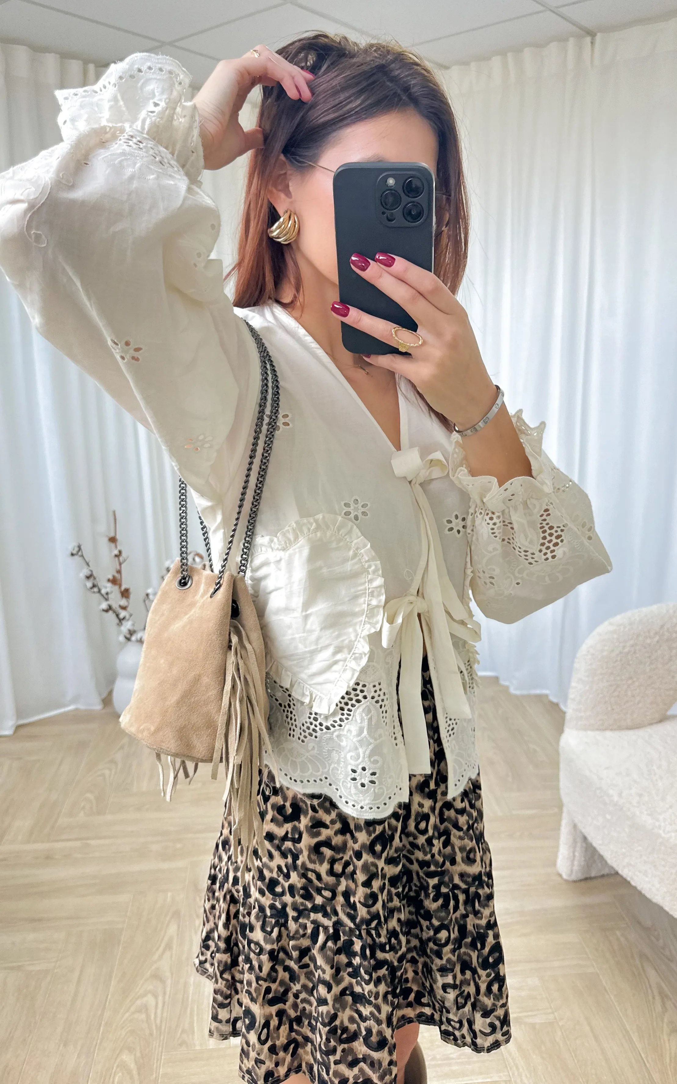 Sac cuir GWEN - beige 