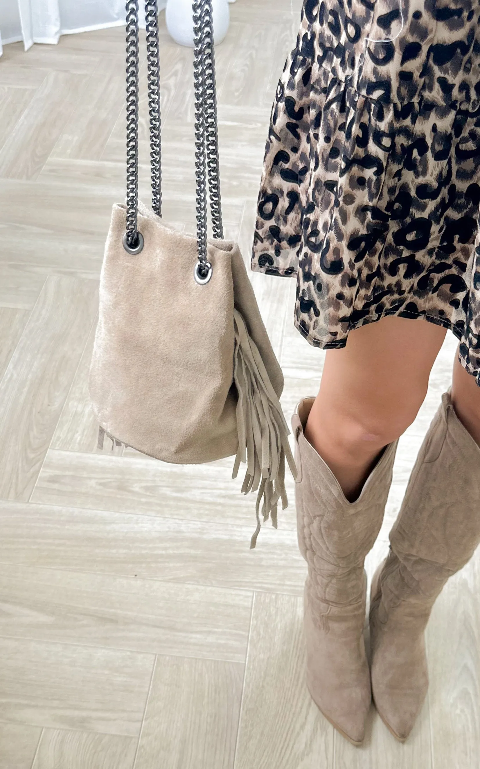 Sac cuir GWEN - beige 