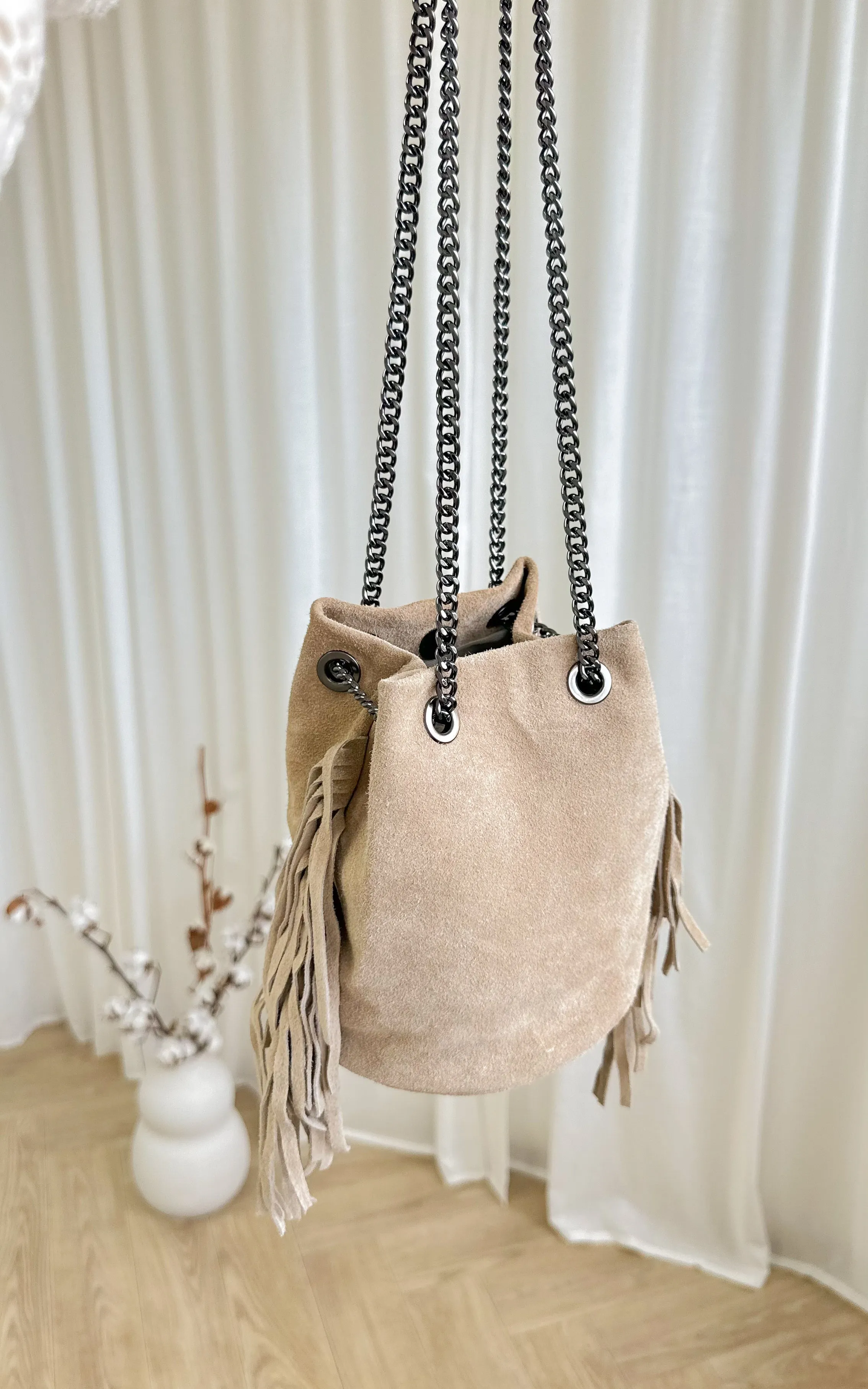 Sac cuir GWEN - beige 