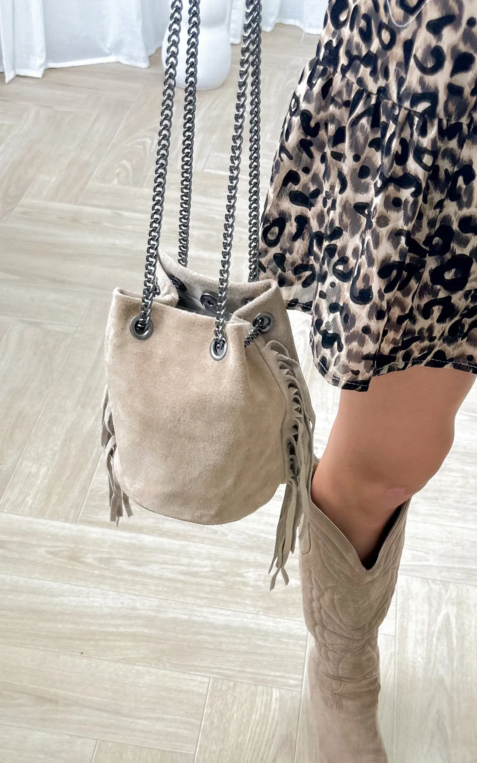 Sac cuir GWEN - beige 