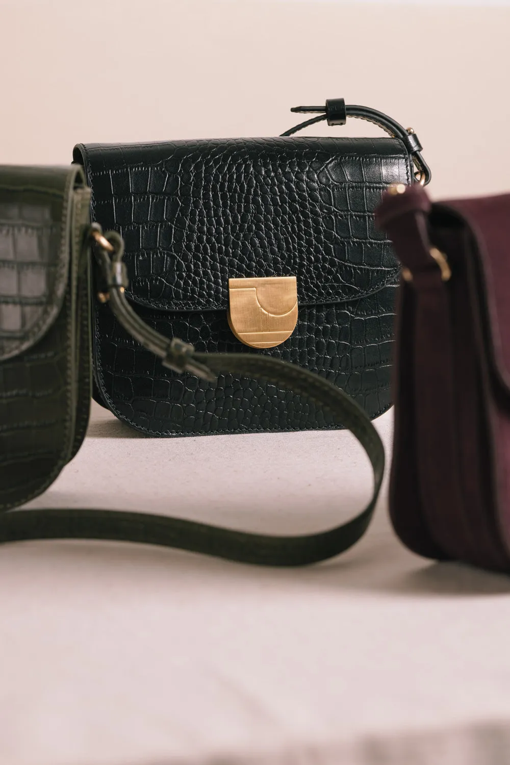 Sac Lenny croco Noir