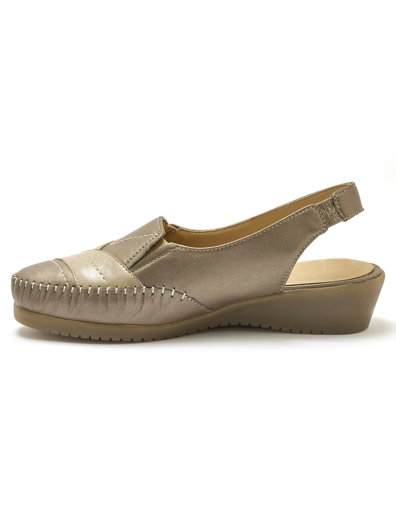 Sandales élastiquées tout cuir