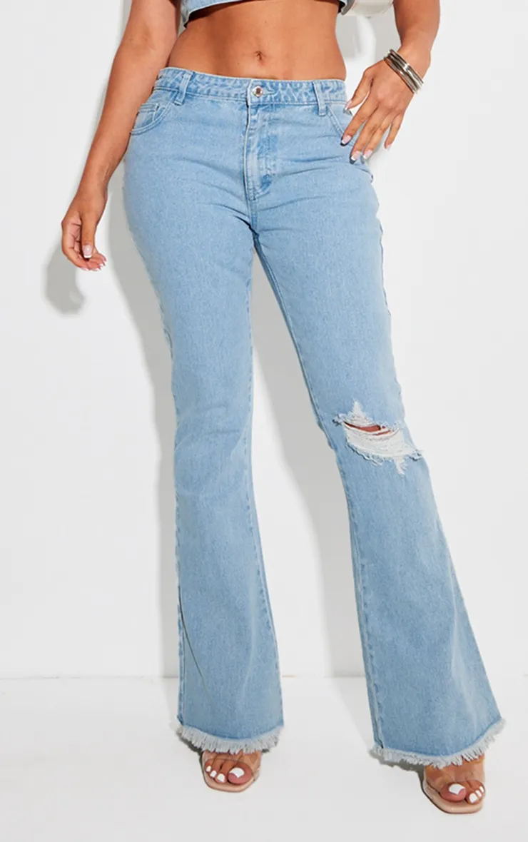 Shape Jean bleu clair délavé à ourlet élimé