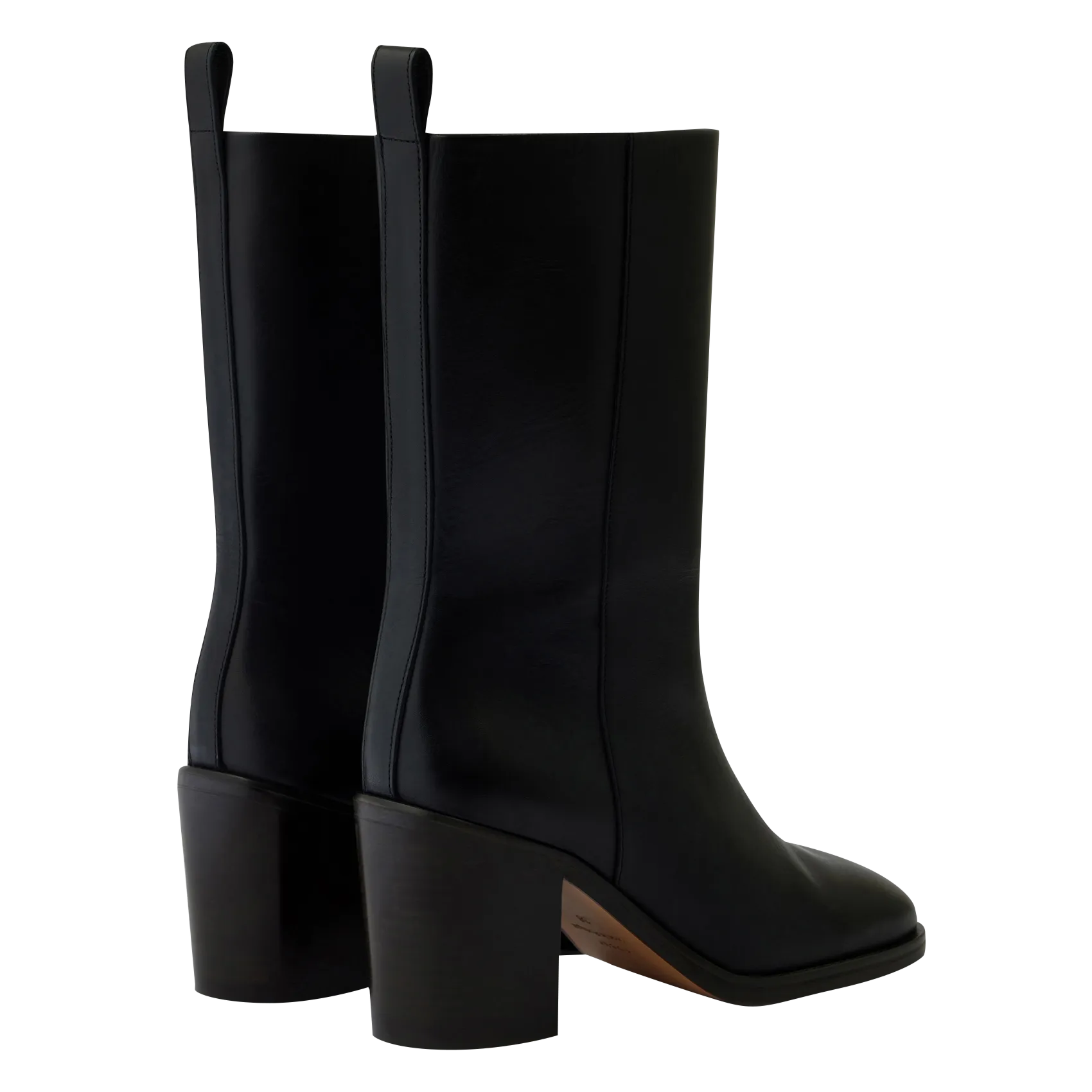 SOEUR  Bottes à talon en cuir cara - Noir