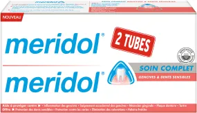 SOIN COMPLET  - Dentifrice Protection Gencives et Dents Sensibles, 2x75ml | Meridol  - Parapharmacie Boticinal