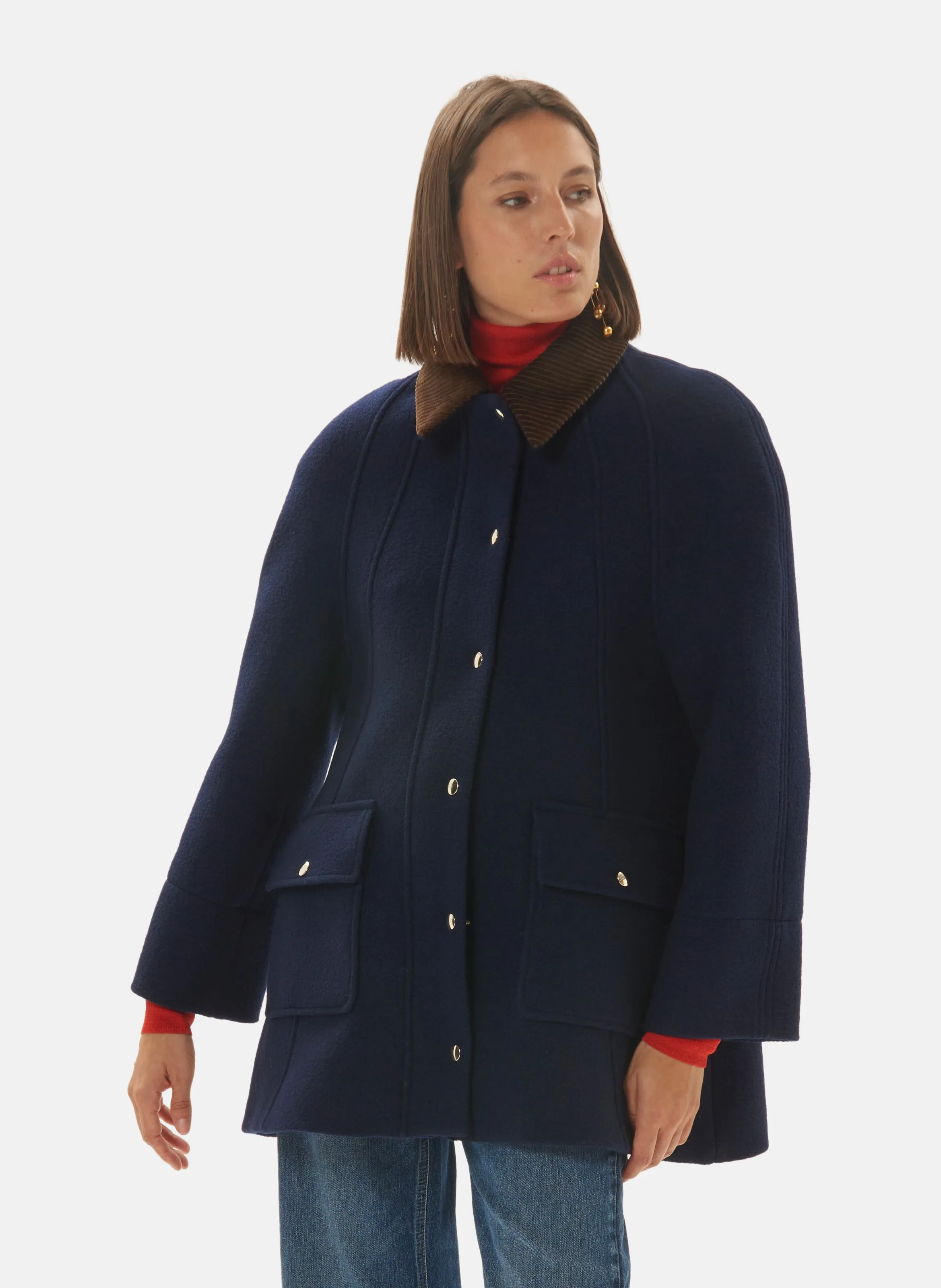TARA JARMON  Manteau oversized  courte longues classique - marla - Bleu