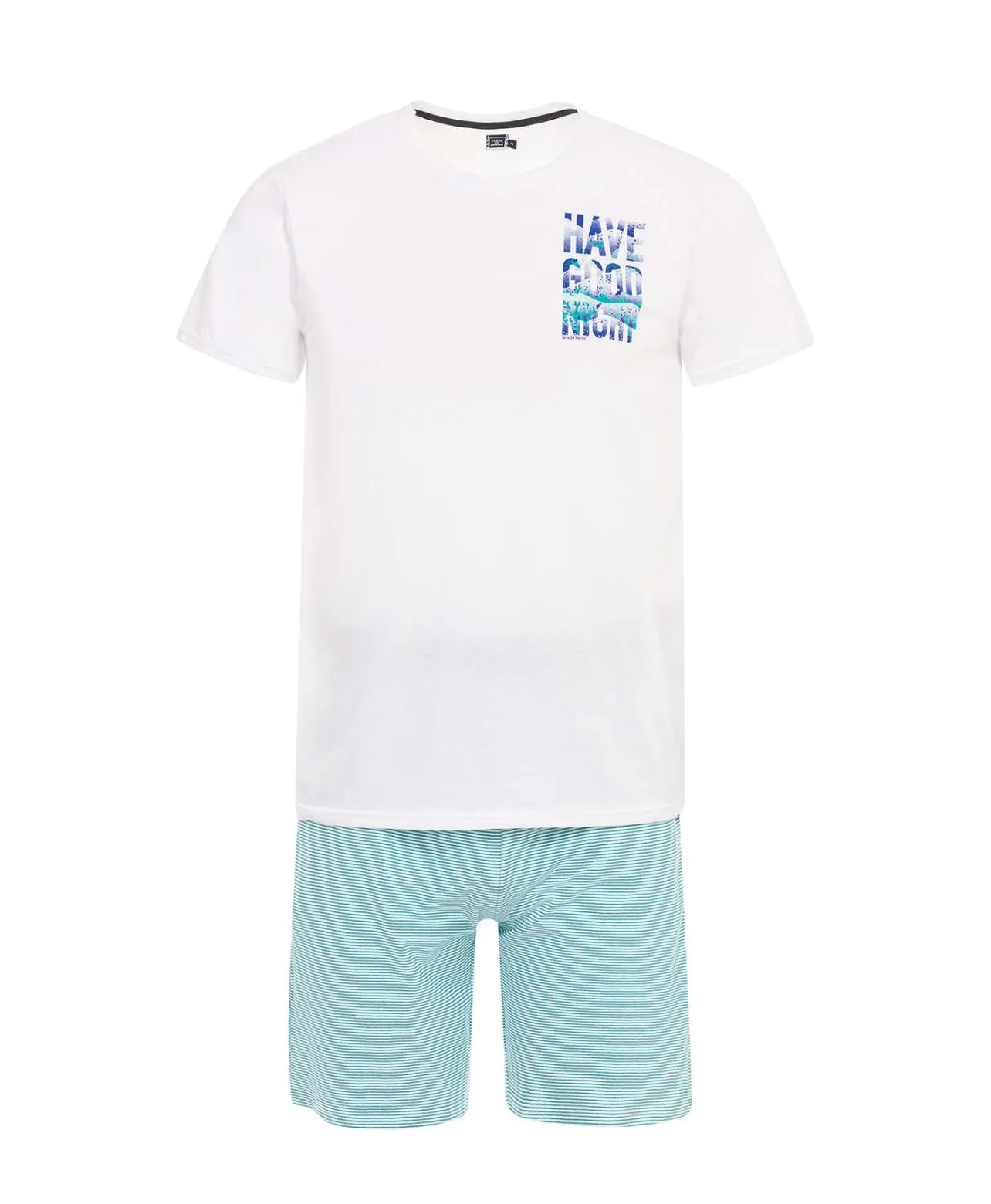 TEE SHIRT MC FOND BLANC RAYE BLEU FARDOL