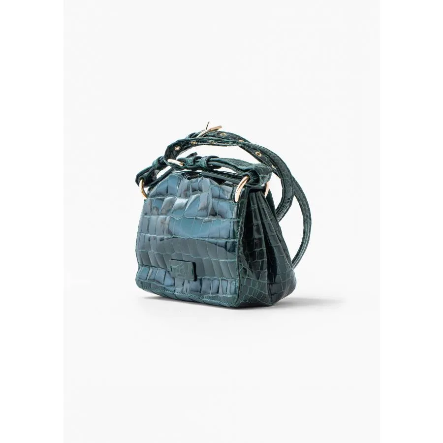 Valentino Sac Bloomy Stud en crocodile vert