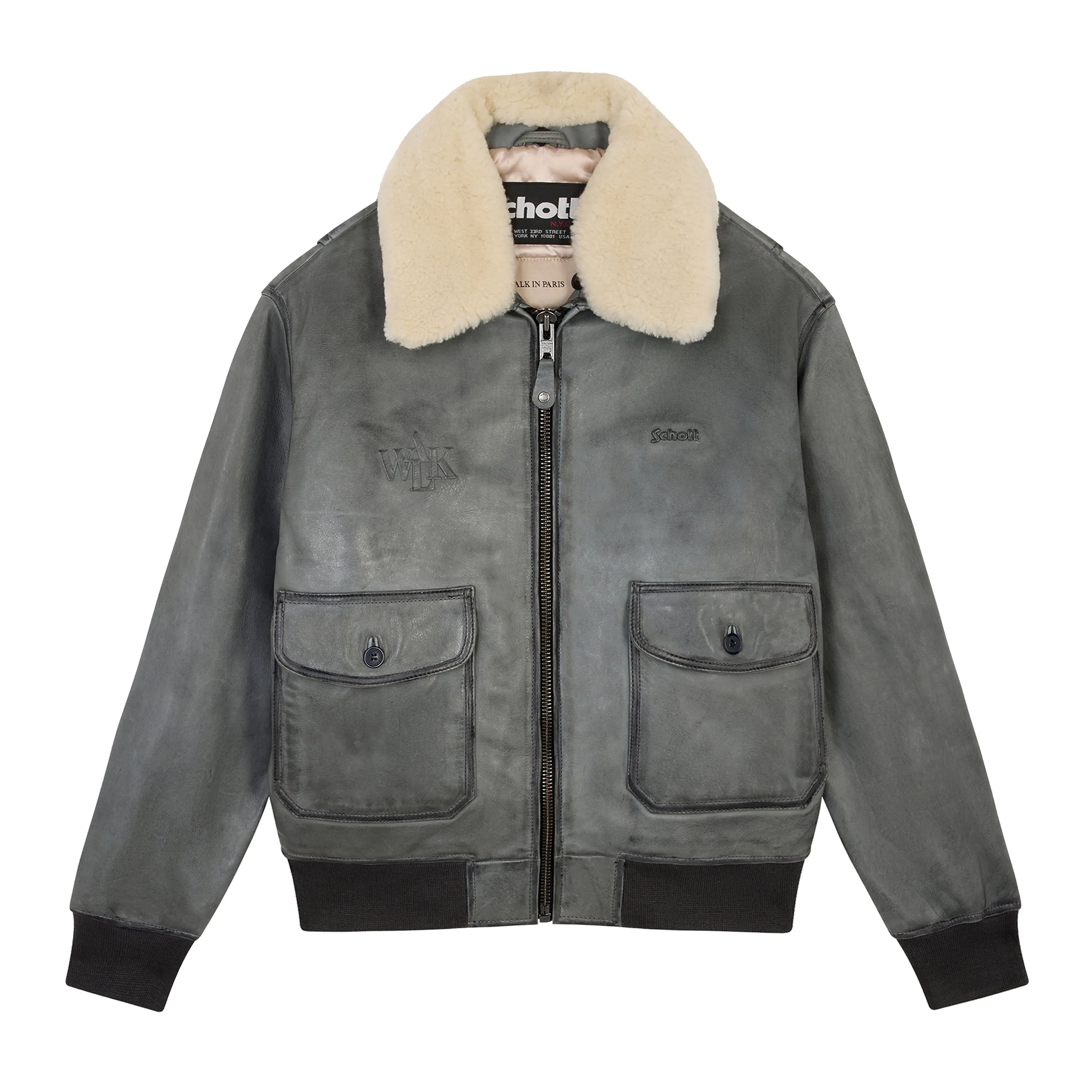 Walk in Paris X Schott NYC  - Flight jacket grise