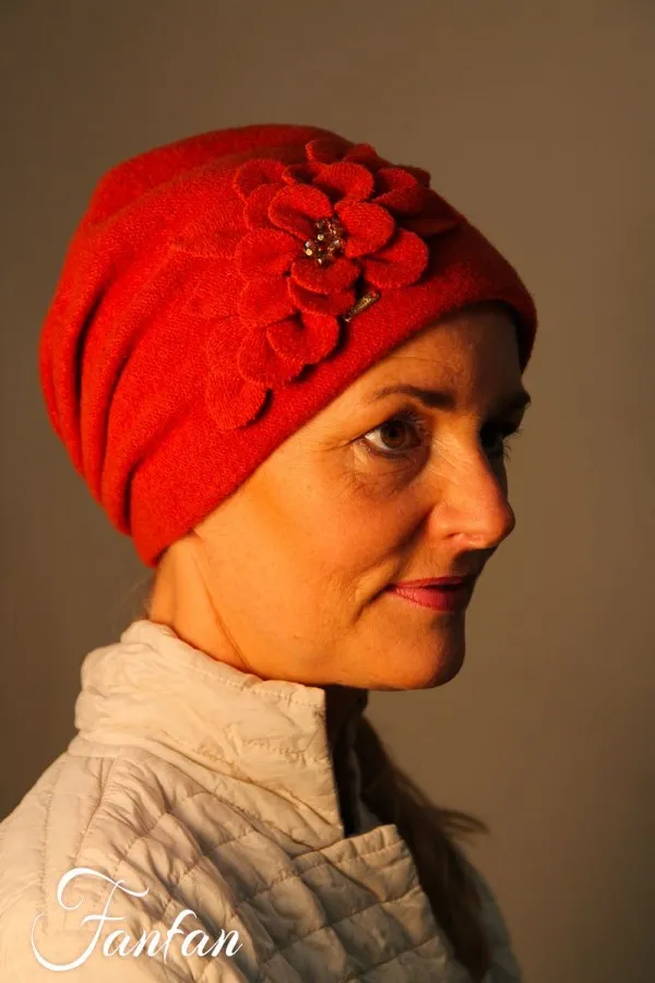 Willi Chapeau Zikana rouille fleurs et perles