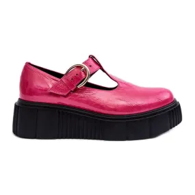 Zazoo 20102 Chaussures vernies à la mode sur une plateforme massive fuchsia rose